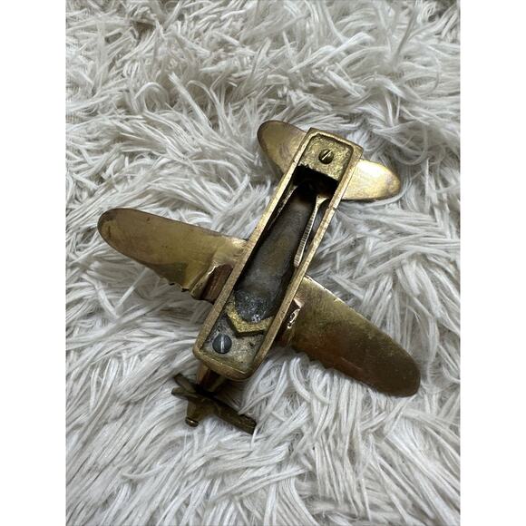 WWII Fighter Propeller Solid Brass Plane WORKING PROPELLER Paperweight Desk - Picture 3 of 6